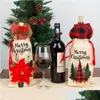 Noel dekorasyonları Noel dekorasyonları claus wine er faceless kaçınan tutkal bebek şarapları şişe dekorasyonu Noel İskandinav kara tanrı Santa Dhhsz