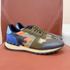 Calçados esportivos masculinos de marca de luxo de comércio exterior VT Camo de alta edição rebitados com sola grossa de couro genuíno moda casual com cadarço e combinação de cores