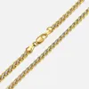 Łańcuchy 4 mm złoty kolor dla kobiet mężczyzn pszenicy link łańcuch srebrna biżuteria prezenty HGN411