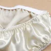 Calcinha feminina de cetim de seda, roupa íntima respiratória feminina, pacote com 6 peças, calcinhas femininas 201112243v
