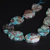 9-10PCS strand Raw Blue Stone Agates Slab Nugget Loose Beads Natural Ocean Jades Gems Slice Pendants Jewelry Making285u