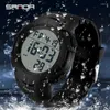 Armbandsur sanda lyxiga militära män digital klocka silikon rem led rörelse alarmläge nedräkning sport män klocka relojes hombre