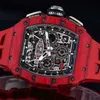 Designer Watch Richardmill Richards Milles Watches Mechanical Richar Miller RM 1103 NTPT Red Devil Mens Series Carbon Fiber Automatic With Security Card