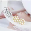 Stud Earrings European And American Jewelry Wholesale Shining Starry Pearl Flower Cluster Hydrangea Ear Buckle