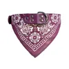 Dog Apparel Triangle Saliva Towel Puppy Napkin Neck Scarf Bandana With Leather Collar Neckerchief Adjustable Cat 5 Sizes Eea333 Drop Dhjjq