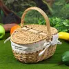 Set di stoviglie Cesto portaoggetti in tessuto Coperchio Picnic Frutta Verdura Tessitura Piccolo spuntino per bambini