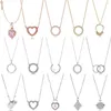 100% 925 Sterling Silver Pendants Necklace For Women Heart Valentine Day Hjärtformade halsband Fashion Luxury Jewelry Gift277C