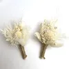 Decoratieve bloemen gedroogde bloemen mini-boeket voor mannen bruidegom en man boutonniere huwelijksceremonie jubileum doop decoratie 3 stuks