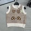 Luxe Designer Sweatervest Dames Klassiek gebreid vest Losvallend mouwloos breigoed met ronde hals