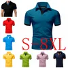 Men Polo Men Shirt Short Sleeve Polo Shirt Contrast Color Polo New Clothing Summer Streetwear Casual Fashion Men tops OVERSIZE Size S--8XL
