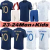 نادي فرنسي مجموعات كاملة الأطفال 22 23 24 Benzema Soccer Jersey 2023 2024 Jersey Mbappe Griezmann Saliba Coman Pavard Kante Enfants maillot de foot maillots