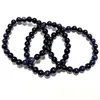 Strand Women Bracelet Men Blue Sandstone Beads 6mm 8mm 10mm 8''