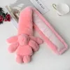 Scarves Wraps 5768 Fashion Rex Rabbit Fur Scarf with Little Rabbit Scarves Girl Winter Accessories 231017