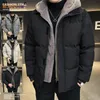 Mens Down Parkas Winter Warm Thicken Jacket Men Casual Loose Windproof Hooded Fashion Cashmere High Quality Coat 231018