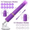 Vibratorer Teleskopisk dildo för kvinnor G Spot Tryck utdragbar vaginal vuxen sexleksaker Kvinnlig onani Automatisk maskin 231018