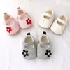 Chaussures pour bébés et tout-petits avec semelles souples, petites chaussures en tissu de Style princesse pour femmes de 0 à 6 à 12 mois, printemps et automne