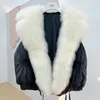 Womens Fur Faux S Winter Coat Short Loose Packet Highend Big Collar Navy White Duck Down Jacket 231018