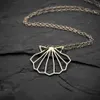 Geometric Origami Sea Clam Shell Necklace Nautical Ariel Mermaid Conch Seashell Pendant Chain Necklaces for Ocean Beach Party Gift207o