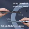 Mobiltelefonfodral Metallskal för Samsung Galaxy S23 S22 S21 Ultra Telefonfodral Inbyggt i linsskydd Titanlegering Mobiltelefoner Back Coverl23/10/16