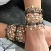 Stern-Stab-Gliederketten-Armband, Tenniskette, gepflastert, winzige, funkelnde, glänzende CZ-Stein-Sterne-Armbänder für Frauen, einfacher Schmuck, Party 210609307v