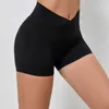 Active Shorts Candy Color Cross midja Yoga Scrunch Bubooty Tights Women Fitness Sport Pants Compression Training Athletic