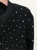 Women's Jackets Autumn Fashion Long Sleeve O-Neck Single Breasted Button Heavy Duty Gradient Diamond Knitted Cardigan 2023 Coat