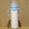 8 uncji sublimacja butelka karmienia dla niemowląt stal nierdzewna kubek z sutkiem 8 unz Unbreakable Biała butelka do karmienia dla niemowląt do sublimat cgqi