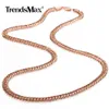 585 Rose Gold Necklace Curb Cuban Link Chain Necklace for Womens Girls Fashion Trendy Jewelry Gifts Party Gold 22 26 inch GN162292u