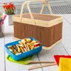 Dinnerware Sets Outdoor Picnic Basket Bamboo Snack Storage Container Decorative Ware Fruit Packing Rustic