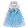 Girl Dresses Dress Autumn Winter Ice And Snow Cosplay Christmas Prom Clothing For Girls Cotton Clothes Elegant Evening Gown