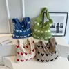 Umhängetaschen Herz Damenhandtasche Gestrickte Geldbörse Schulterstrick-Tragetaschencatlin_fashion_bags