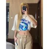 Women's Jeans 2023 Khaki Spray Paint Tie-Dye Washed Gradient Denim Trousers Female BF Loose Straight Pants Casual