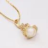 Anhänger Halsketten Garilina Trendy 2023 Perle Halskette Für Frauen Gold Farbe Mit Weiß Zirkon Stein Mädchen Schmuck Geschenke