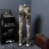 メンズジーンズ2024ファッション蛇紋岩印刷された男性色の描画ズボンフラワーパンツメンズスキニークラシックヘビ穀物