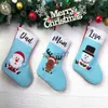 Christmas Decorations Customized blue Christmas stockings for children - Snowman - Santa Claus - Reindeer Customized Christmas stockings x1019