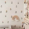 Wall Stickers Waffle tulip for Kids Rooms Living Room Cartoon Floral Flowers Paper Art Decals Modern Warm Decoration 230819