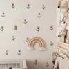 Pegatinas de pared Tulipán de gofres para habitaciones de niños, sala de estar, flores florales de dibujos animados, calcomanías de Arte de papel, decoración moderna y cálida 230819