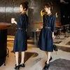 Casual Dresses Vintage Denim Women's 2023 Slim Fit Clothing Solid Three Quarter Fashion A-LINE Empire Spring/Summer Women Dress