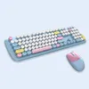 Keyboard Mouse Combos MOFII 2 4G Wireless Set and Combo Retro with Round Keycap Cute 231019