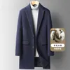 Misto lana da uomo Peacoat medio lungo Uomo Autunno Inverno Trench Cappotto di lana coreano Slim Fit Addensare Cappotto Giacca da lavoro maschile 231018