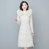 Parka d'hiver en cuir véritable pour femme, manteaux à capuche véritable, Long manteau en peau de mouton pour col en fourrure, 231018