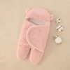 Blankets Lamb Fleece Split Leg Baby Sleeping Bag Breathable Comfy Swaddle With Bear Ears For Infant
