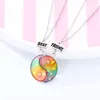 Pendant Necklaces 2 Pieces Friend Necklace For Women Magnetism Colorful Tai Chi Double Chain BFF Jewelry Accessories