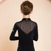 Scene Wear Boys Latin Dance Clothes Black Longeplees Tops Performance Clothing Cha Ballroom Competition Kids Shirt BL11742