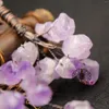 Hänghalsband pistol pläterade naturliga kristallkvarts Amethysts Tree of Life Wire Wrapping Healing Smycken Making Charms