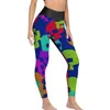 Pantaloni attivi Leggings con teschio di zucchero dorato Teschi astratti Push Up Yoga Simpatico design femminile senza cuciture Sport da bicicletta