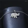 Hänge halsband rostfritt stål elefant djurkedja krage charm mode halsband för kvinnor smycken fest gåvor en bit