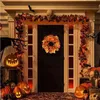 Decoratieve Bloemen Kransen Herfst Deurkrans Kerst Halloween Decoratie Pompoen Bes Dennenappel Esdoorn Kunstmatige Krans Doek Rotan Materiaal Thuis 231019