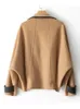 Mélange de laine pour femmes, manteau à bord en cuir véritable, automne et hiver, couleur Pure assortie, court Shopping AllMatch Top 231018