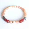 MG0813 6 mm A Grade Sunstone Labradorite Bracelet Femmes Cornaline Coeur Chakra Guérison Bracelet Dainty Yoga Mala Bracelet3410